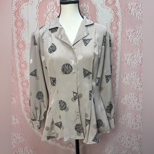 Vintage The Bay Abstract Blouse Sz M
